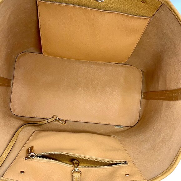 Michael Kors Jet Set Honey Crosshatch Leather Large Tote - Picture 11 of 11